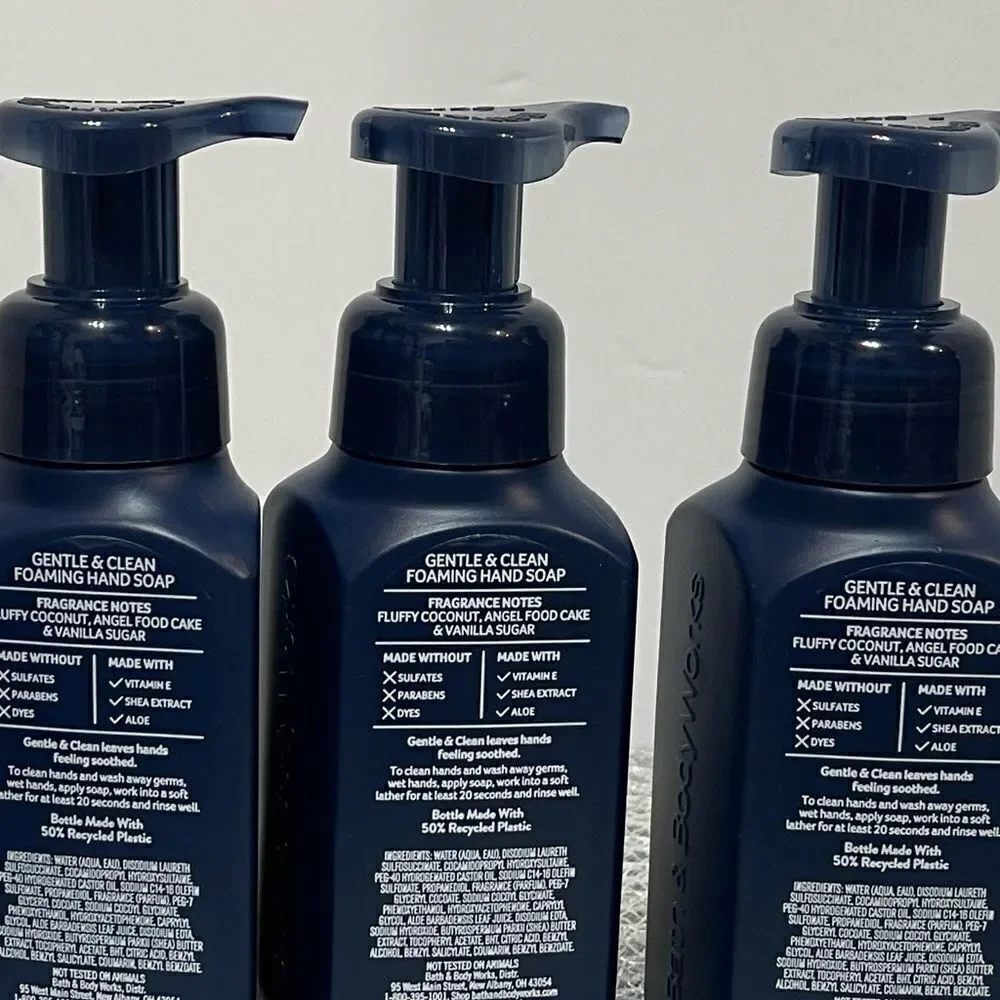 BBW Coconut Angel Cake Foaming Hand Soap set of 3 NWT